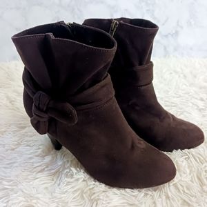 Nine West Heeled Boots Women Size 7 Brown Faux Suede